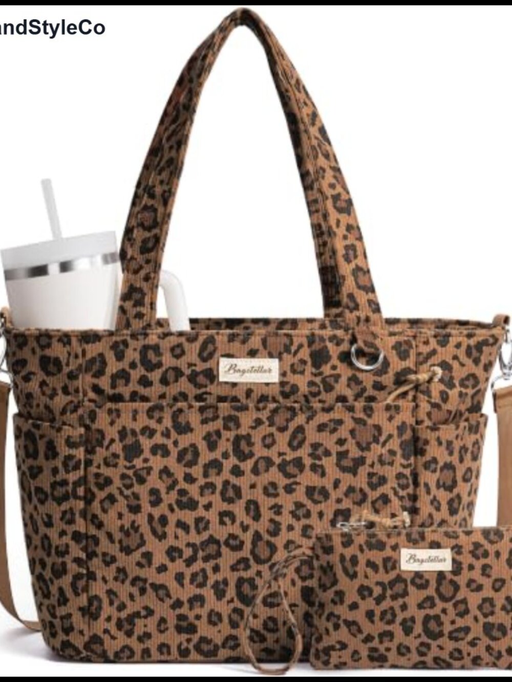 Corduroy Tote Bag Lightweight Work Laptop Purse Travel Ready